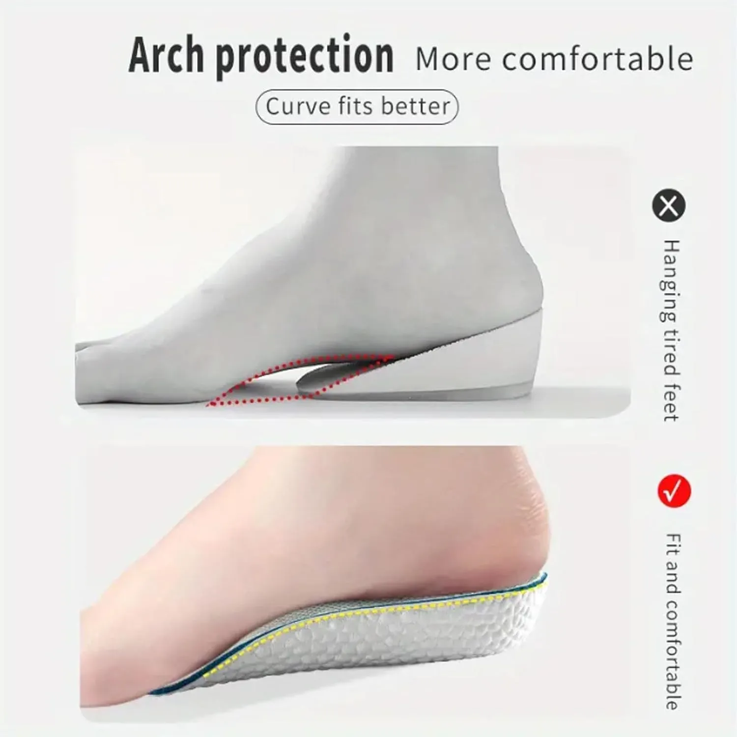 Height Insoles, Orthopedic High Pads for Men, Height Increase Insoles - Arch Support Insoles for Plantar Fasciitis, Height Increasing Shoes Pads (Black,3.5cm/1.37inch)