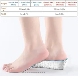 Height Insoles, Orthopedic High Pads for Men, Height Increase Insoles - Arch Support Insoles for Plantar Fasciitis, Height Increasing Shoes Pads (Black,3.5cm/1.37inch)