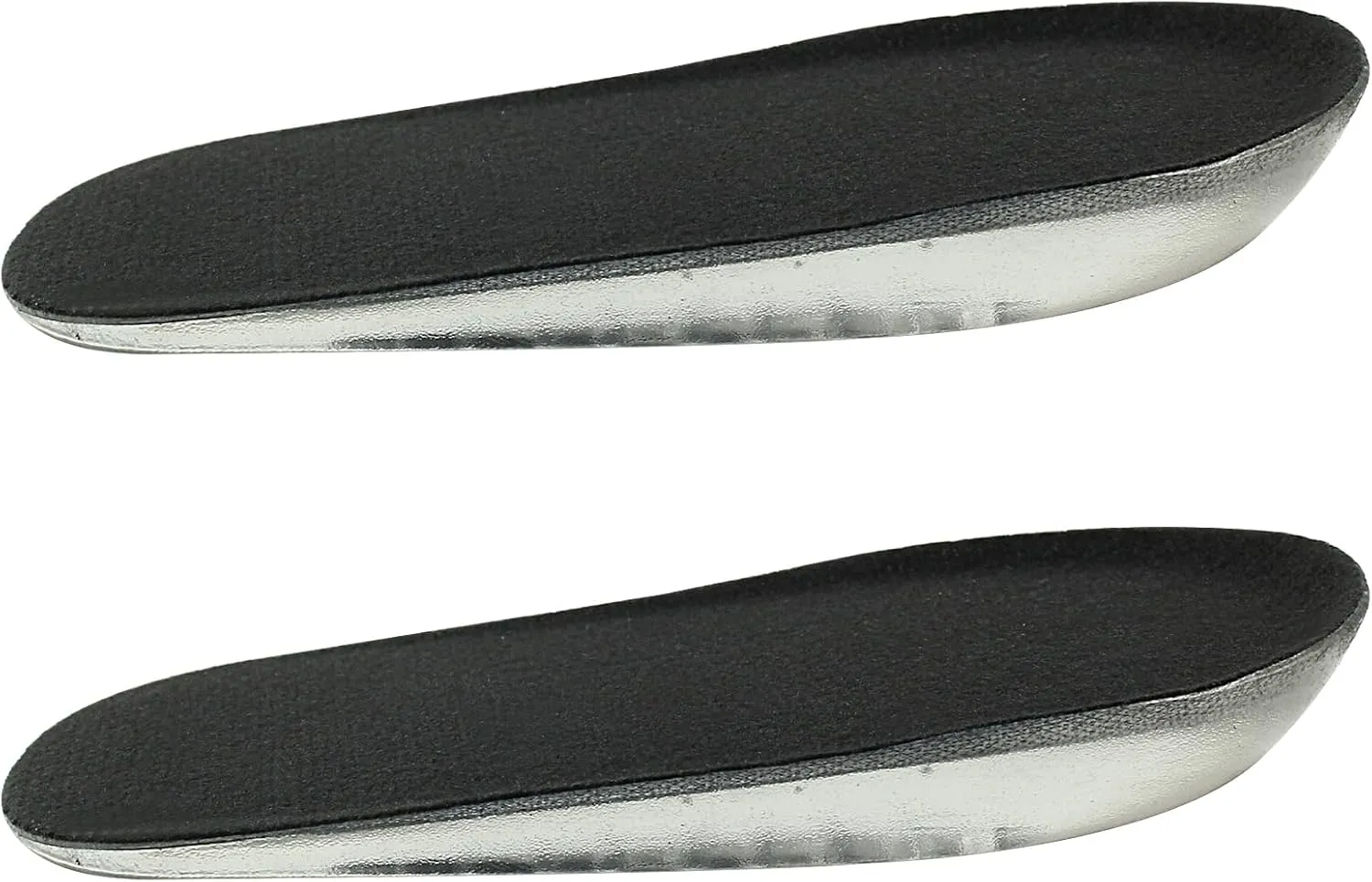 Hitefu 2 Pairs Gel Height Increasing Insoles, Soft Shoe Lifts for Women Men Silicone Heel Lifts, Comfort Half Foot Insoles for Uneven Legs & Leg Length Discrepancy (1/2 Inch - Black)