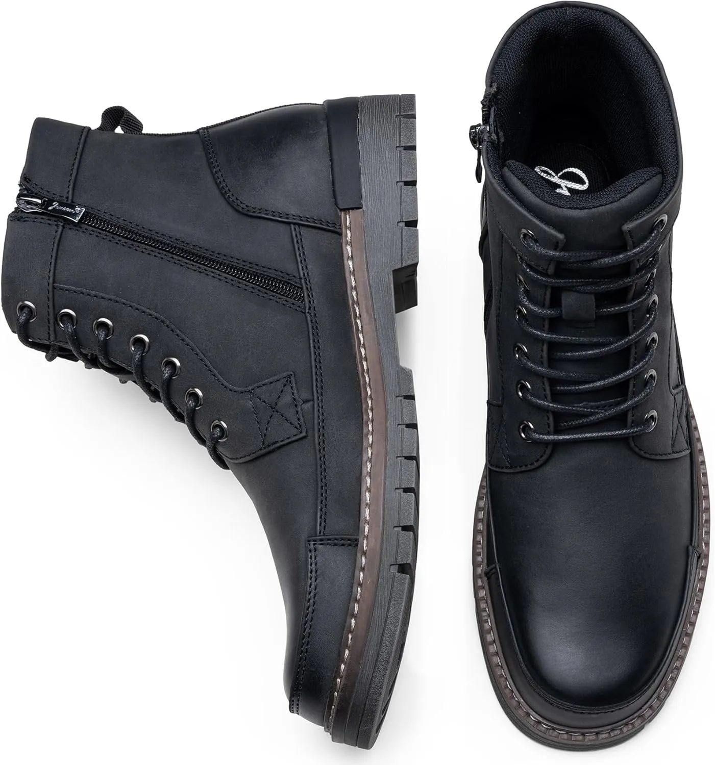 Jousen Mens Boots Casual Motorcycle Boot for Men Chukka Zipper Combat Botas Para Hombre Fashion