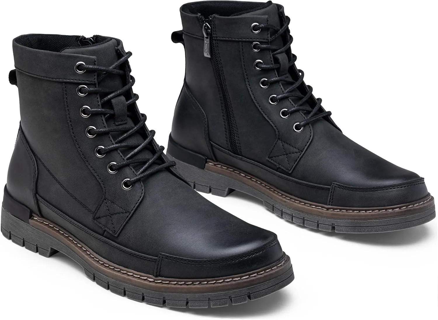 Jousen Mens Boots Casual Motorcycle Boot for Men Chukka Zipper Combat Botas Para Hombre Fashion