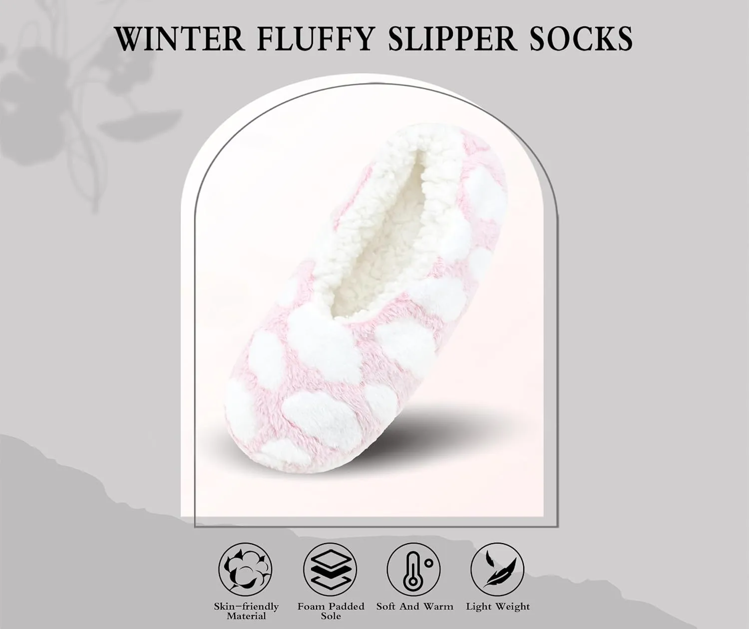 Keyela Womens Cozy&Warm Slipper Socks with Grippers-House Socks