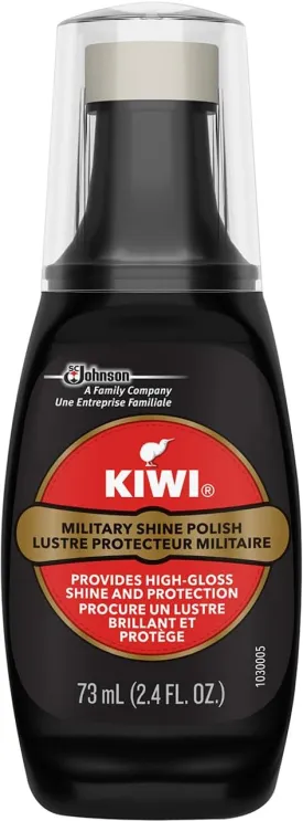 KIWI Black Shoe Polish and Shine | Military Shoe Care for Combat Shoes and Boots | 2.4 Fl Oz