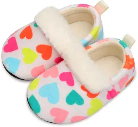 L-RUN Toddler Slippers for Girls Boys Warm House Shoes for Kids Baby Sock Shoes Non-Slip Rubber Sole Winter Home Slippers for Indoor