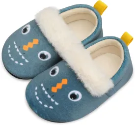 L-RUN Toddler Slippers for Girls Boys Warm House Shoes for Kids Baby Sock Shoes Non-Slip Rubber Sole Winter Home Slippers for Indoor