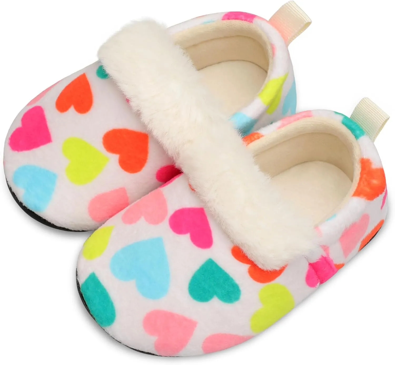 L-RUN Toddler Slippers for Girls Boys Warm House Shoes for Kids Baby Sock Shoes Non-Slip Rubber Sole Winter Home Slippers for Indoor