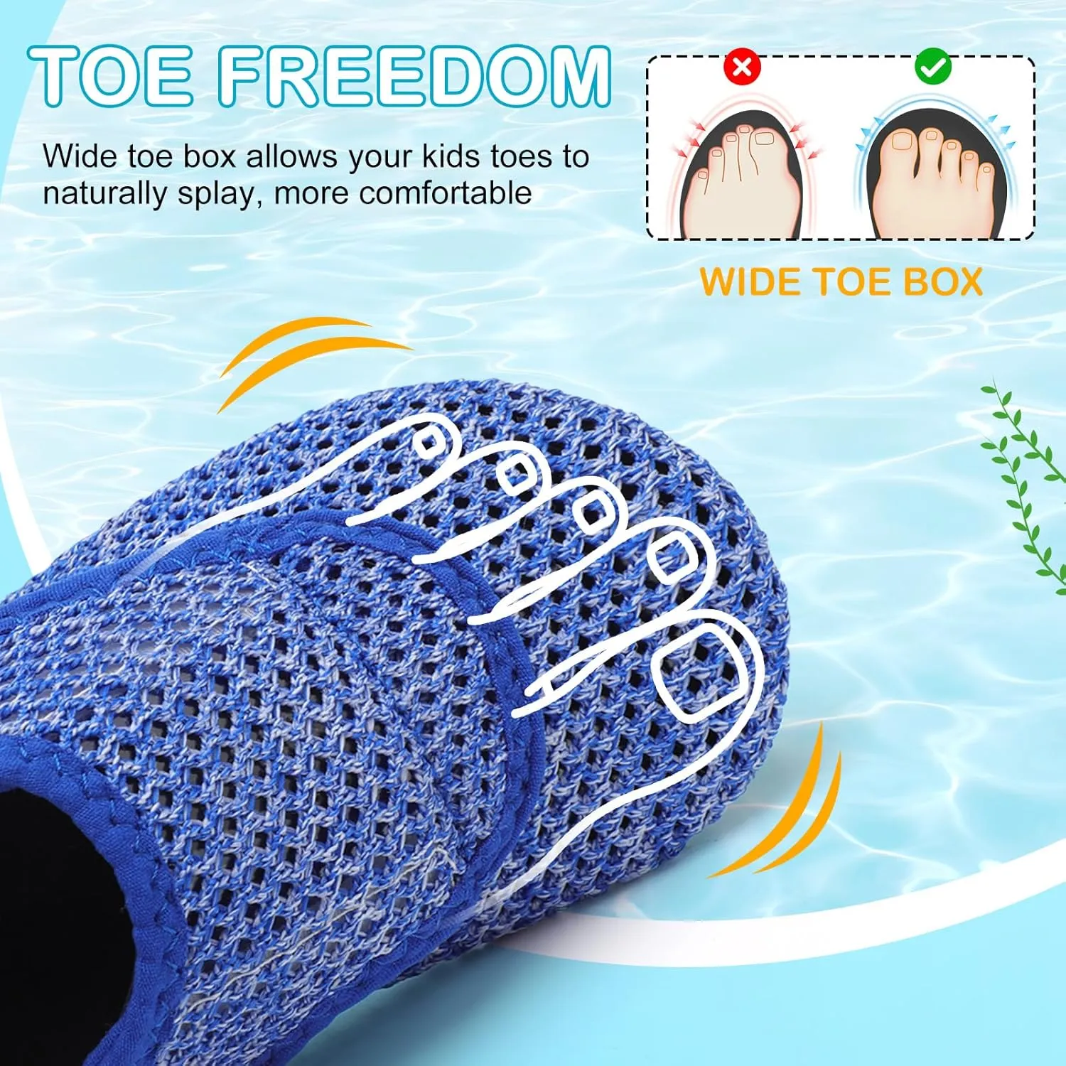L-RUN Toddler Water Shoes Boys Girls Barefoot Beach Swim Shoes Quick Dry Kids Aqua Socks Non-Slip Wide Baby House Slippers