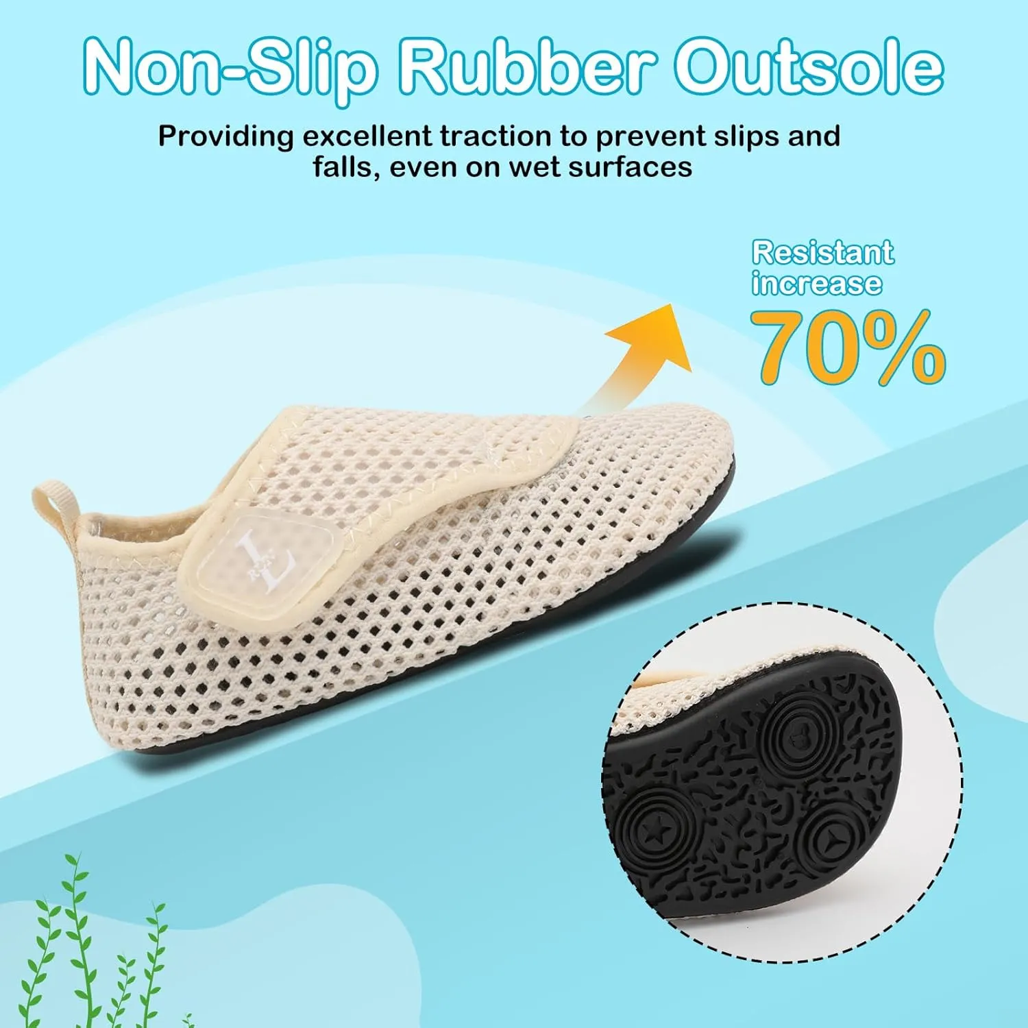 L-RUN Toddler Water Shoes Boys Girls Barefoot Beach Swim Shoes Quick Dry Kids Aqua Socks Non-Slip Wide Baby House Slippers