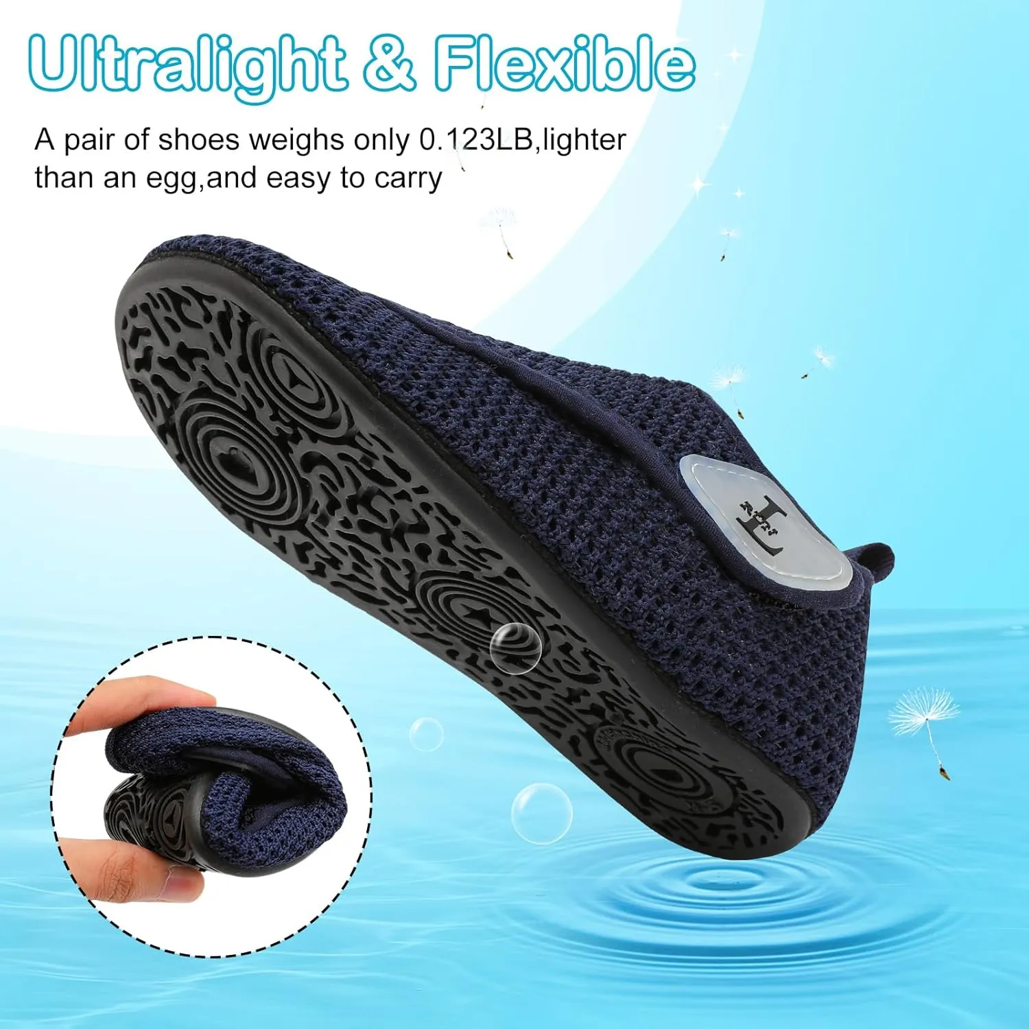 L-RUN Toddler Water Shoes Boys Girls Barefoot Beach Swim Shoes Quick Dry Kids Aqua Socks Non-Slip Wide Baby House Slippers