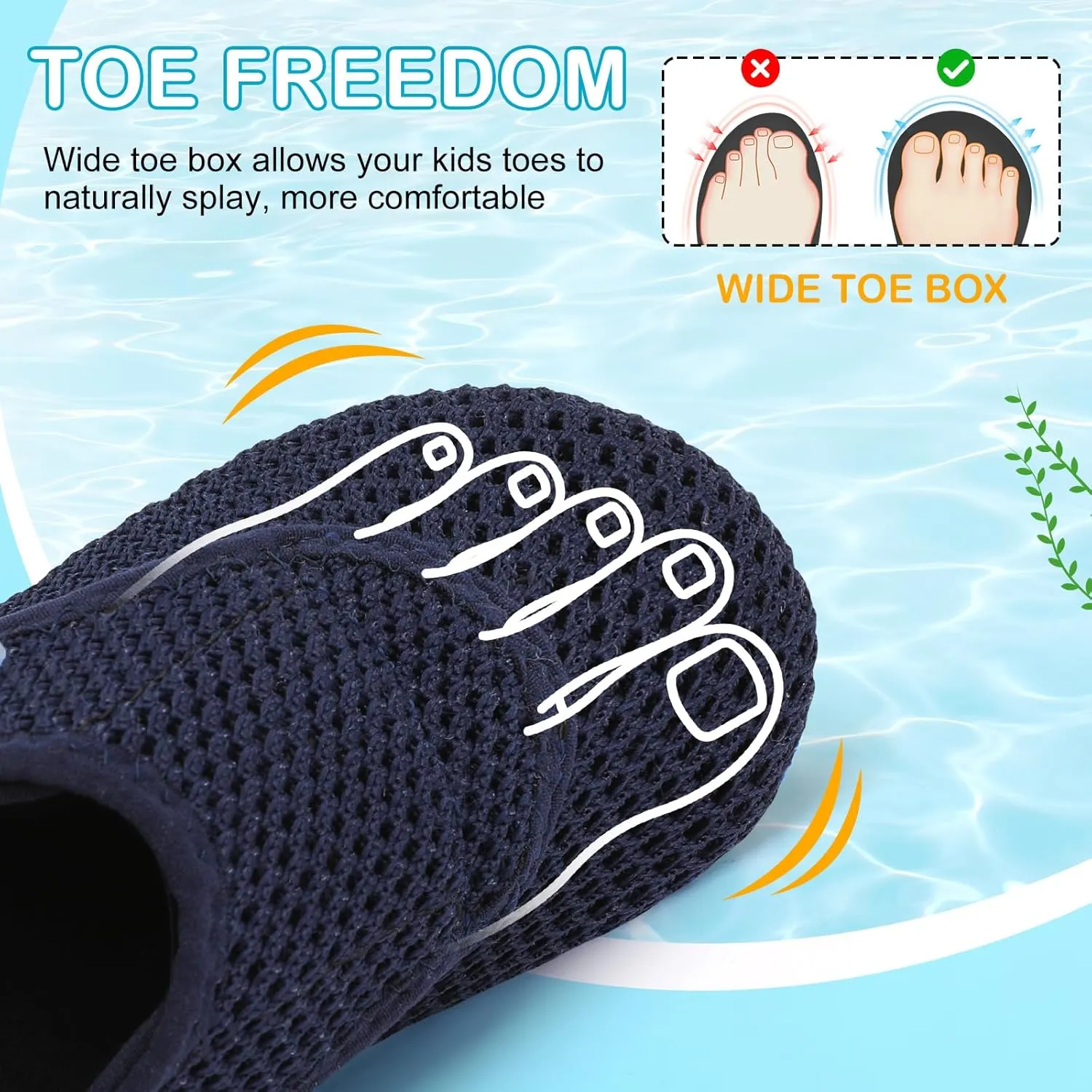 L-RUN Toddler Water Shoes Boys Girls Barefoot Beach Swim Shoes Quick Dry Kids Aqua Socks Non-Slip Wide Baby House Slippers