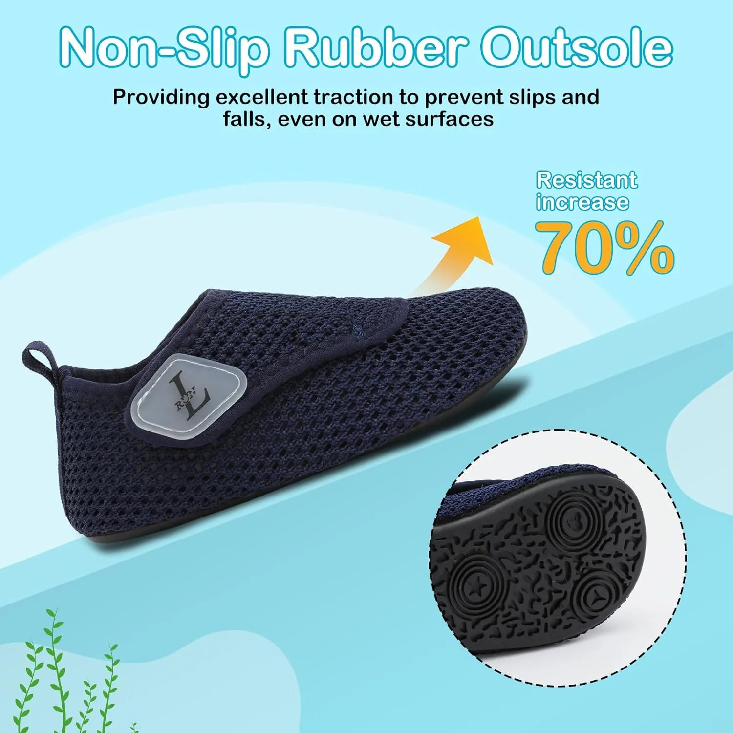 L-RUN Toddler Water Shoes Boys Girls Barefoot Beach Swim Shoes Quick Dry Kids Aqua Socks Non-Slip Wide Baby House Slippers