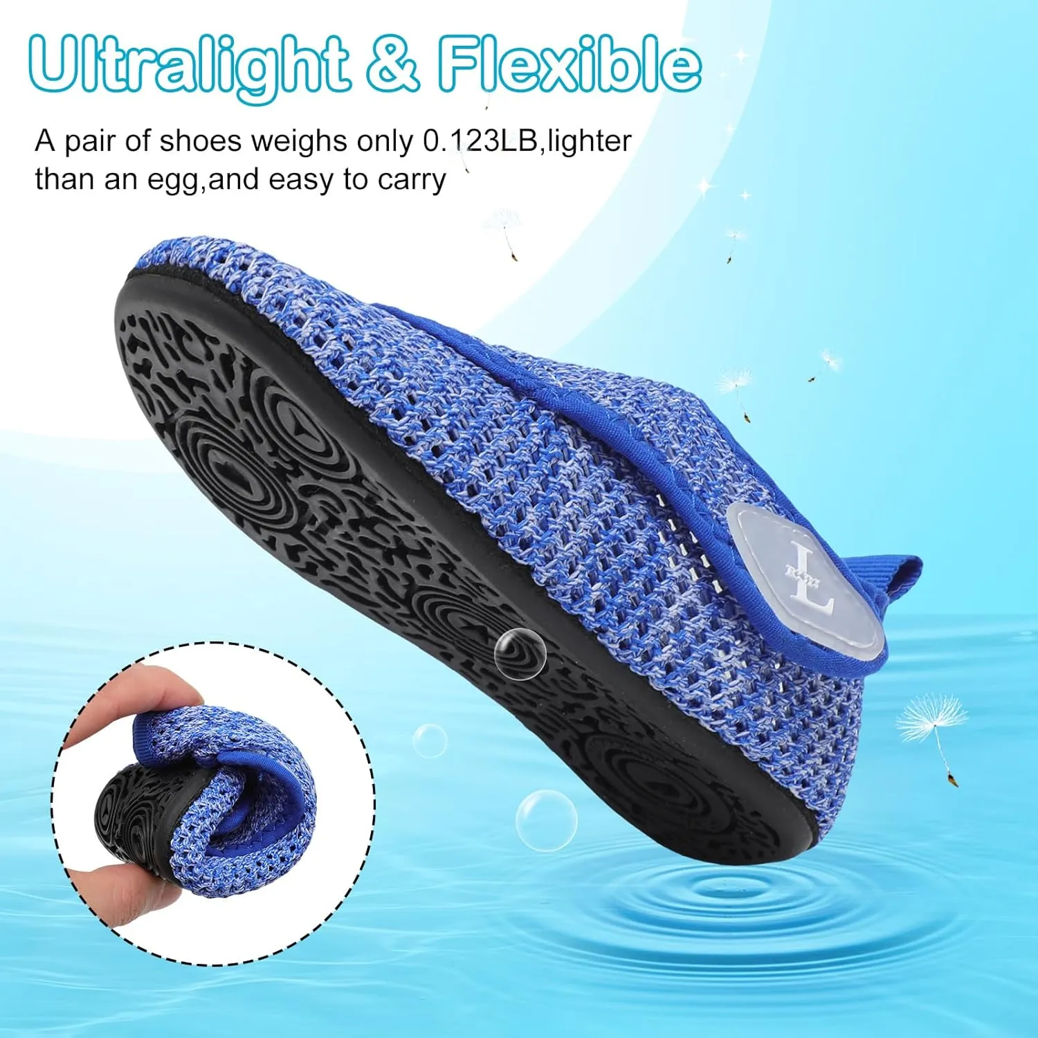 L-RUN Toddler Water Shoes Boys Girls Barefoot Beach Swim Shoes Quick Dry Kids Aqua Socks Non-Slip Wide Baby House Slippers