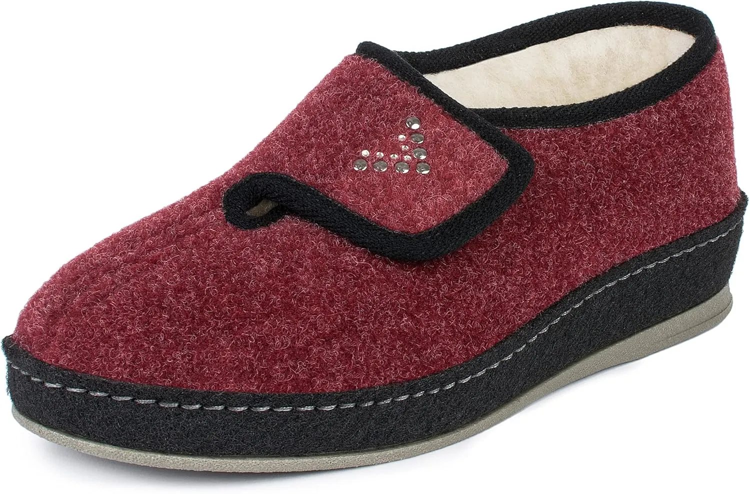 Ladies felt slippers Model 2064 - warmly lined with virgin wool for cold feet