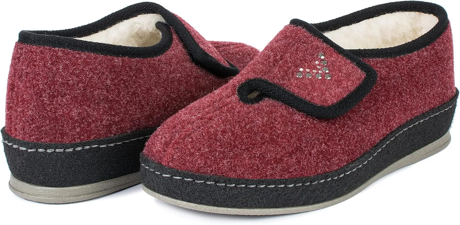 Ladies felt slippers Model 2064 - warmly lined with virgin wool for cold feet