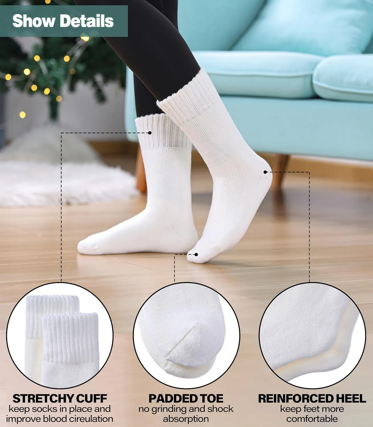 LANLEO Women Men Thermal Socks Warm Winter Extra Thick Insulated Heated Ski Crew Boot Socks for Cold Weather