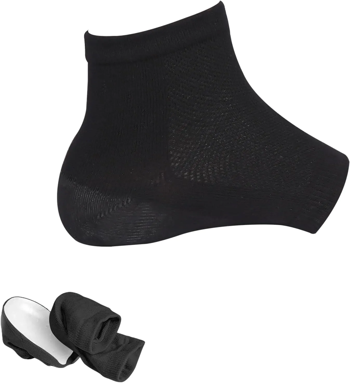 Linkidea Height Max Socks, 1 Inch Increasing Insoles, Invisible Boost Heel Pads for Men & Women 1 Pair (2.5cm, Black)