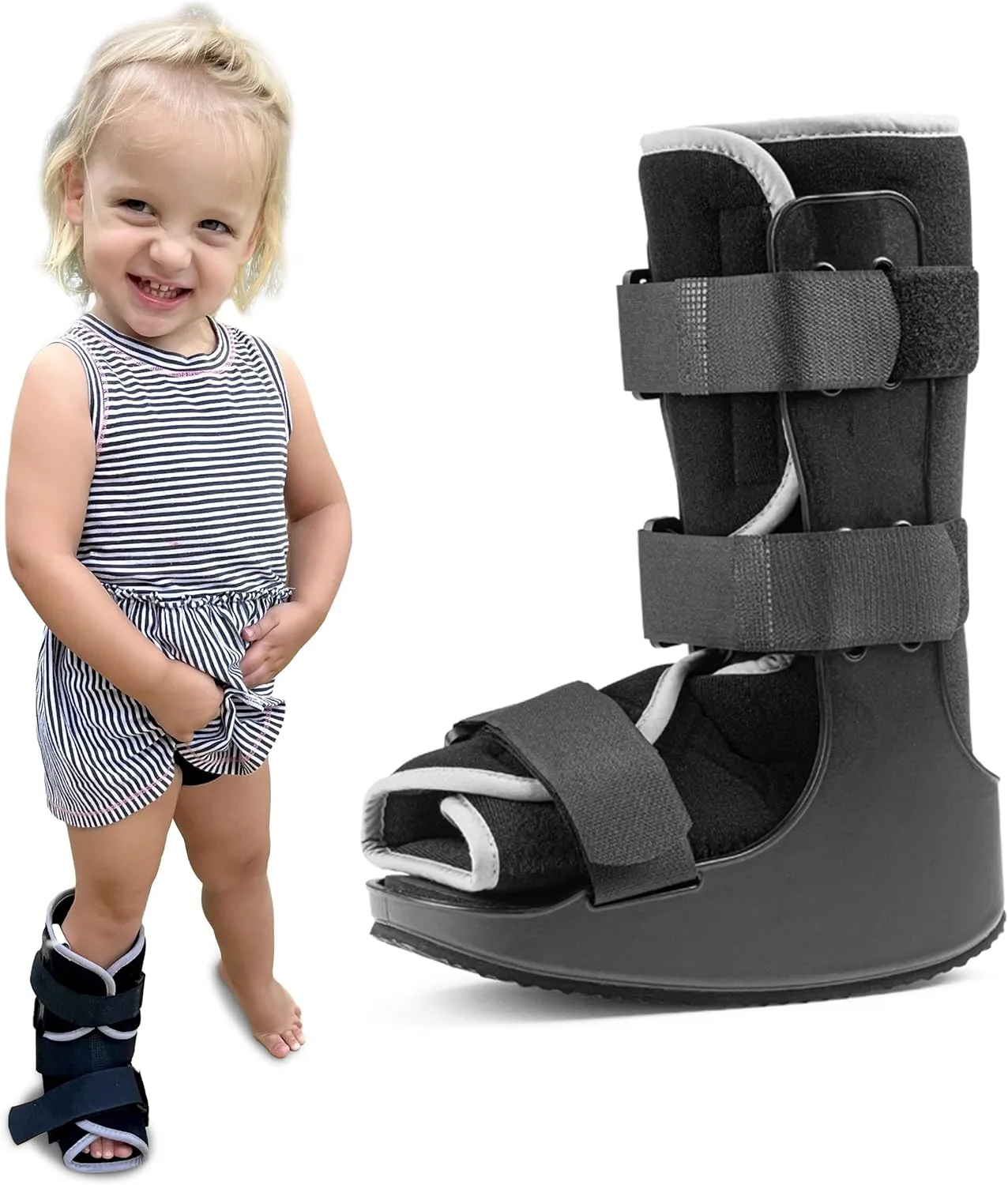 MARS WELLNESS Pediatric Walking Boot For Kids - Sprained Ankle Pediatric Ankle Brace - Kids Walking Boot - Large - Fits Children Ages 3.5-5.5 Years Old