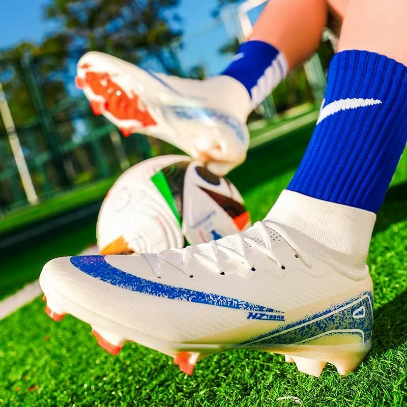 Men's Soccer Shoes High-Top Soccer Cleats Outdoor Breathable Athletic Professional Spikes Youth Boys Football Shoes Unisex
