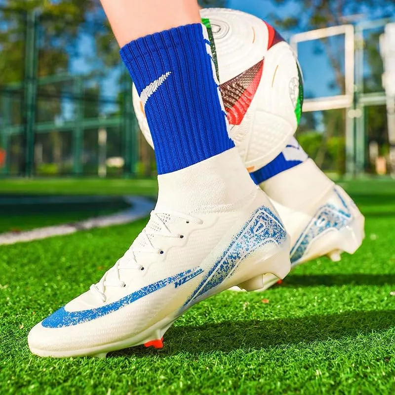 Men's Soccer Shoes High-Top Soccer Cleats Outdoor Breathable Athletic Professional Spikes Youth Boys Football Shoes Unisex