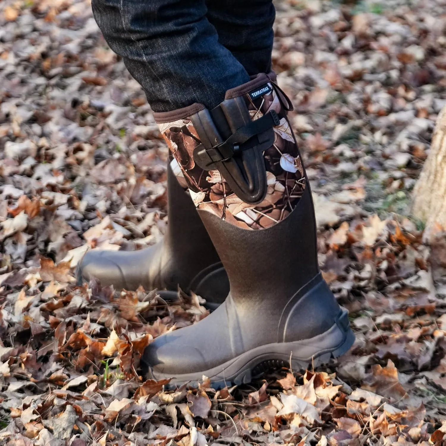 Men's Waterproof Insulated Rubber Hunting Boots  6mm Neoprene Rain Boots for Outdoor Work, Fishing, Farming & Gardening