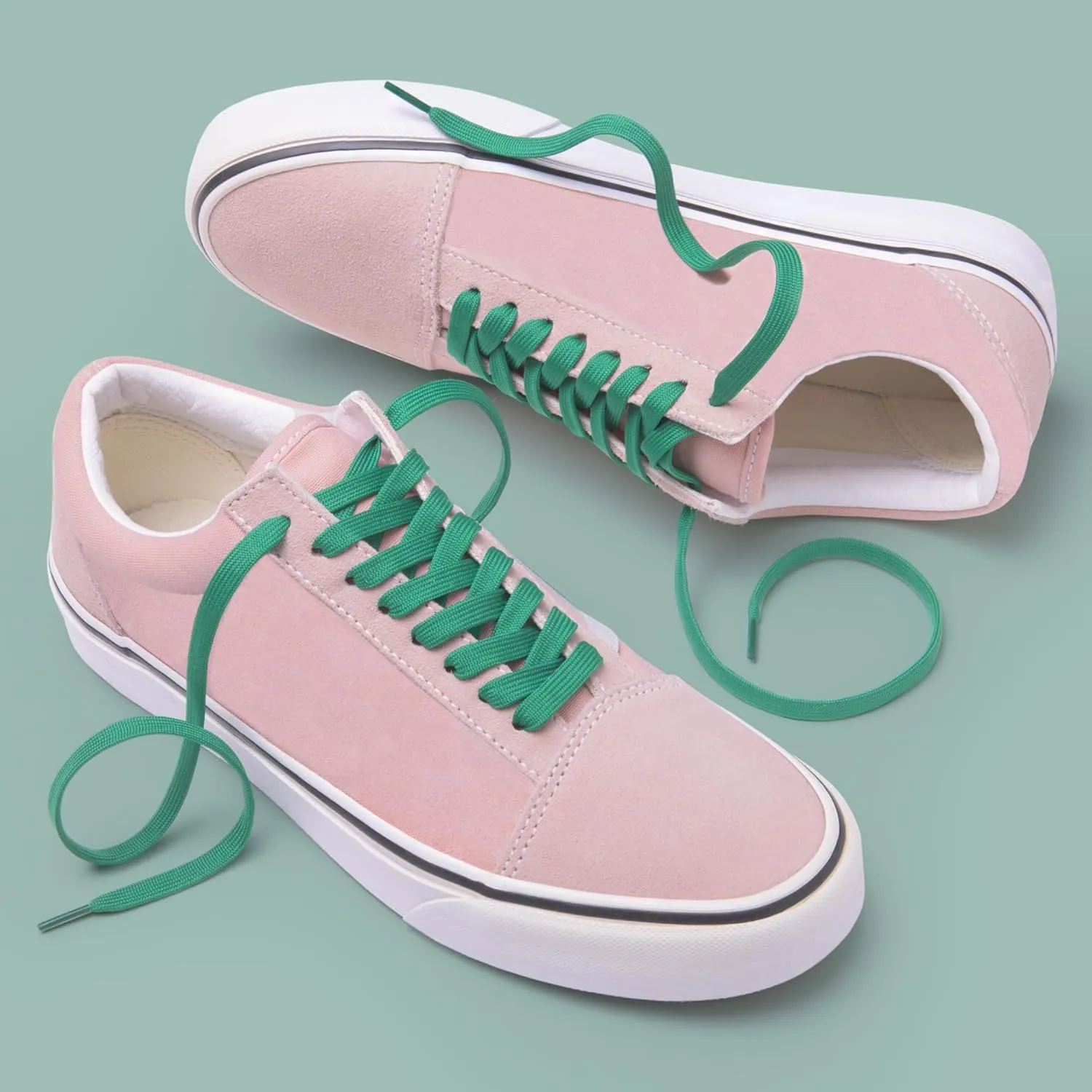 Miscly Flat Shoe Laces for Sneakers, Multiple Lengths and Colors Available