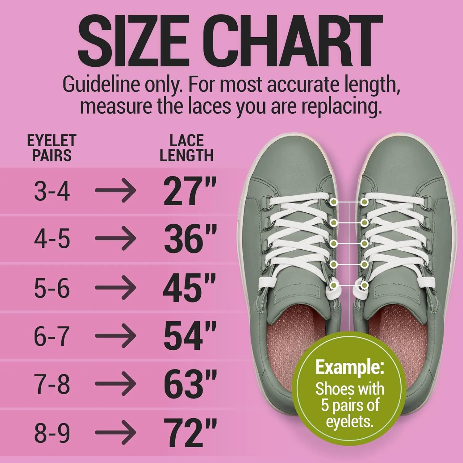 Miscly Flat Shoe Laces for Sneakers, Multiple Lengths and Colors Available