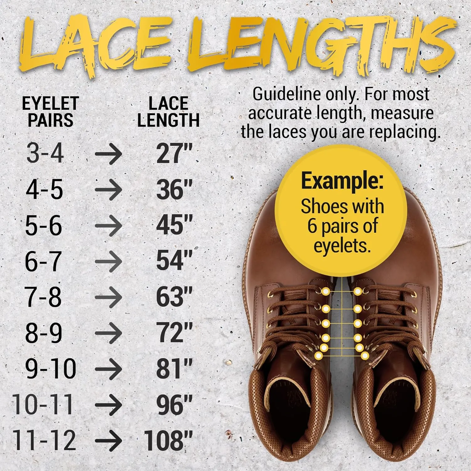 Miscly Round Boot Laces [1 Pair] Heavy Duty and Durable Shoelaces for Boots, Work Boots & Hiking Shoes