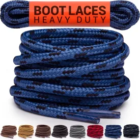 Miscly Round Boot Laces [1 Pair] Heavy Duty and Durable Shoelaces for Boots, Work Boots & Hiking Shoes