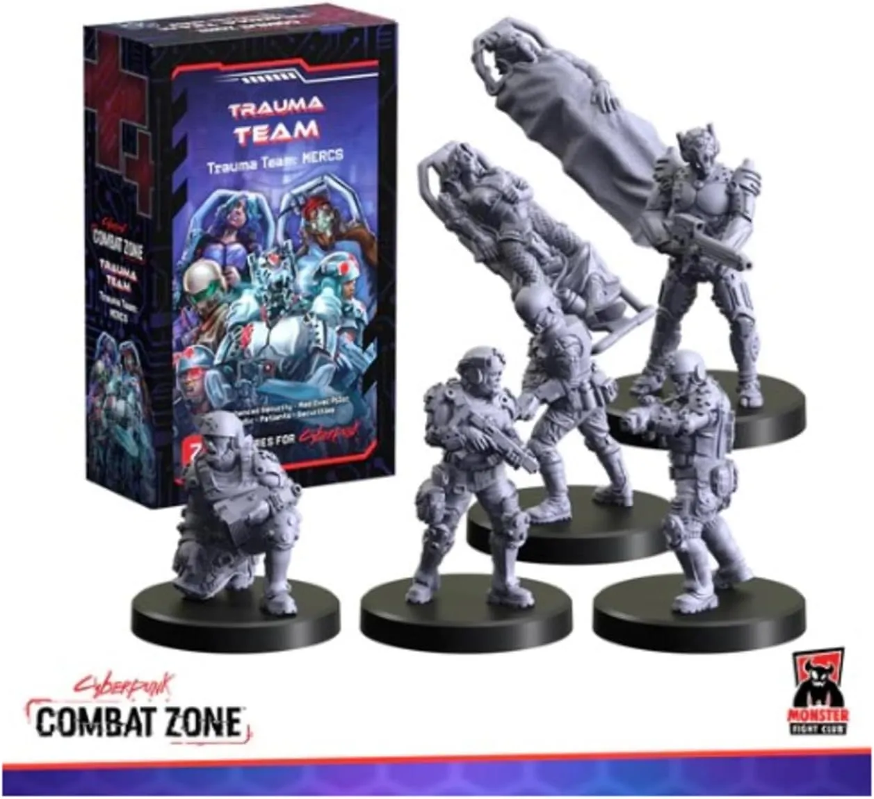 Monster Fight Club Cyberpunk Red Combat Zone Miniatures: Trauma Team Starter Gang