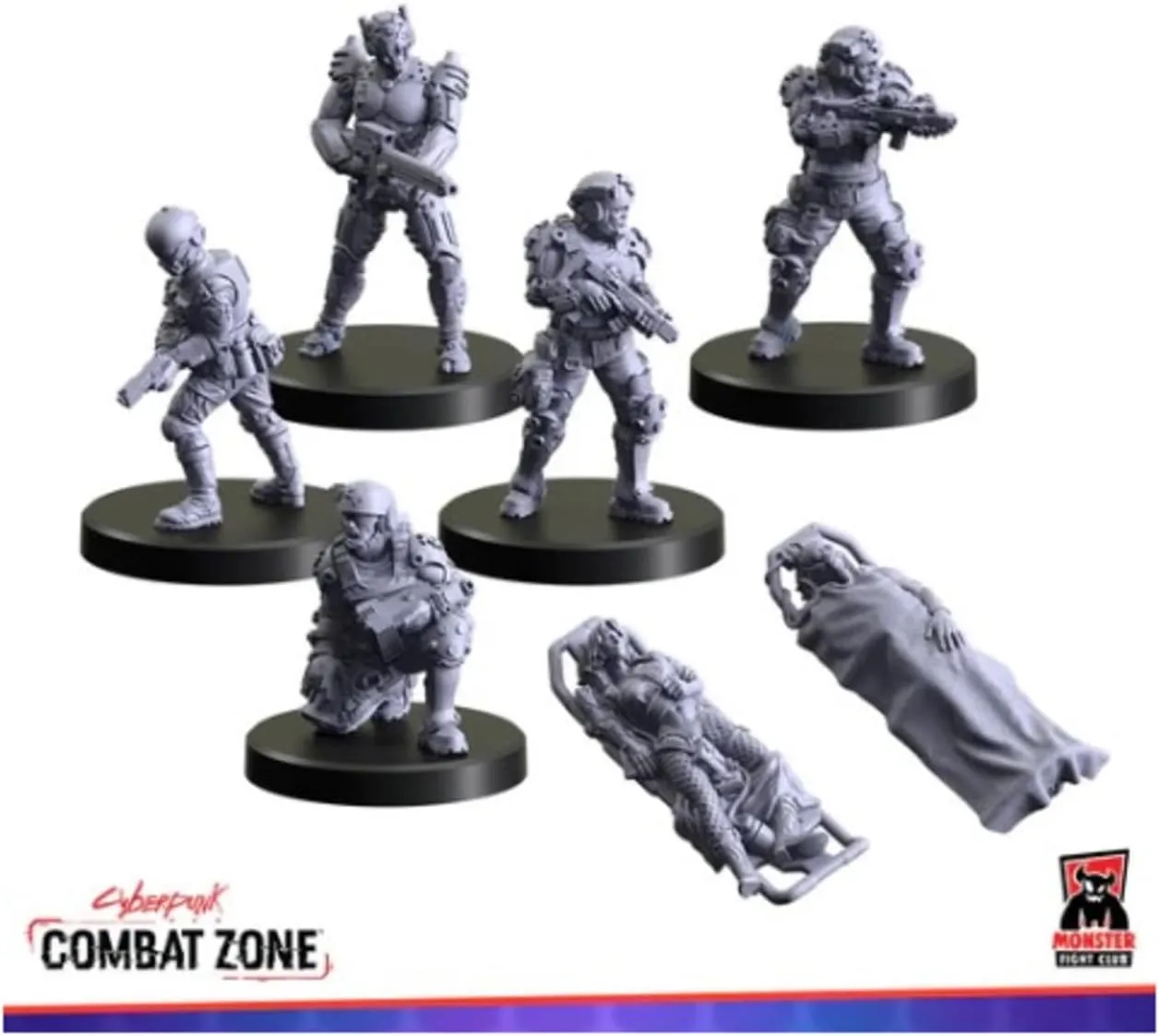 Monster Fight Club Cyberpunk Red Combat Zone Miniatures: Trauma Team Starter Gang