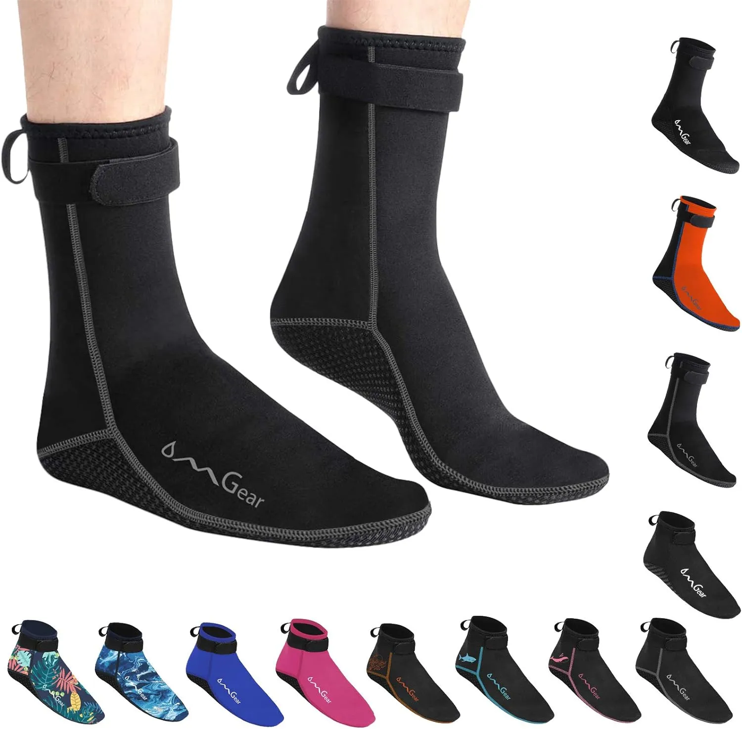 OMGear Water Socks Neoprene Socks Beach Booties 3mm 5mm Anti-Slip Wetsuit Footwear Fin Swim Sand Proof Socks