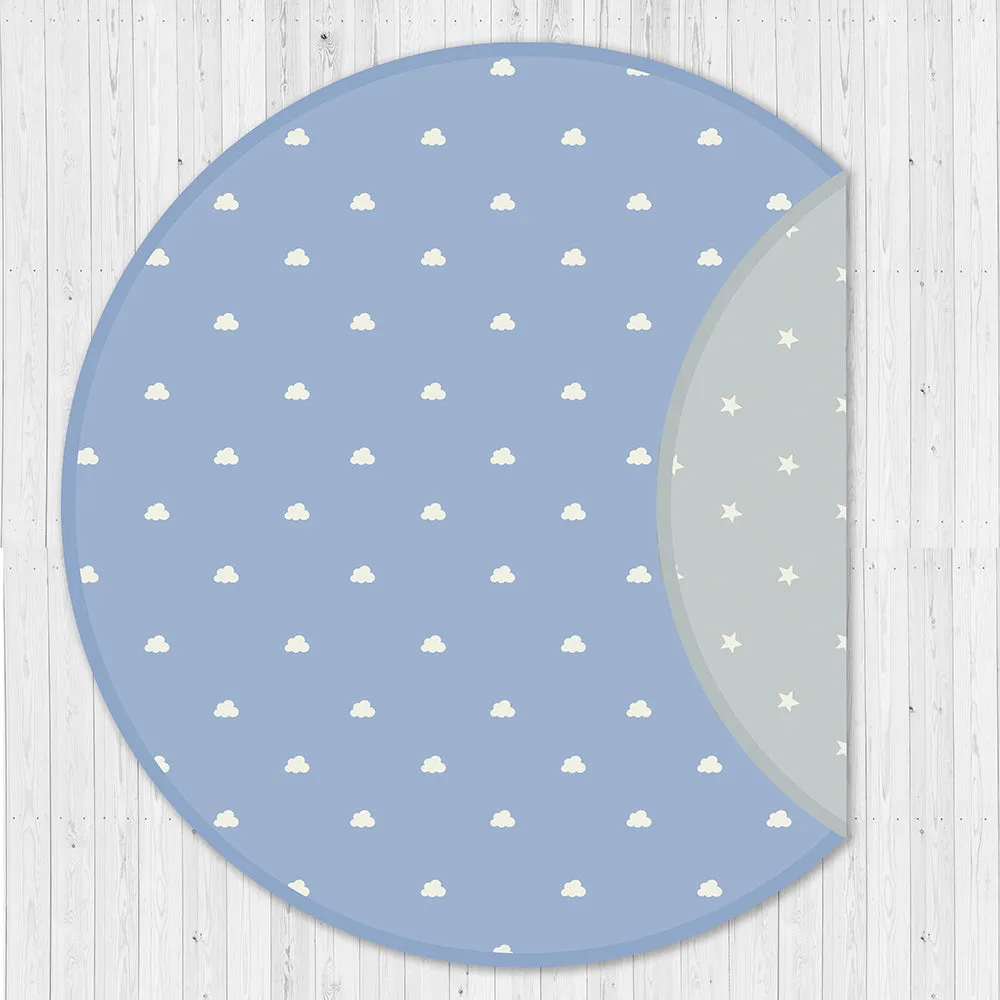 Organic Cushioned Playmat- Clouds (Blue)