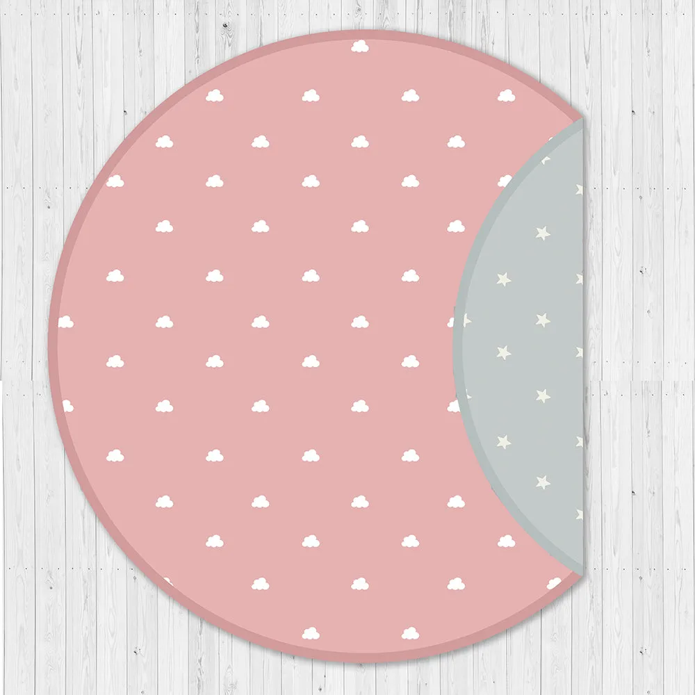 Organic Cushioned Playmat- Clouds (Pink)
