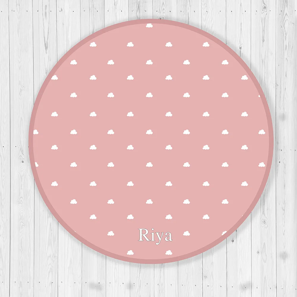 Organic Cushioned Playmat- Clouds (Pink)