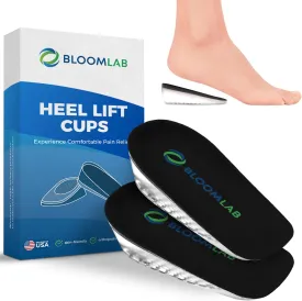 Orthopedic Heel Lift Inserts - 2 Pack, Plantar Fasciitis Relief, Height Increase Insole for Leg Length Discrepancies, Heel Spurs, Cups/Pads for Women/Men, Size L 1", Package May Vary