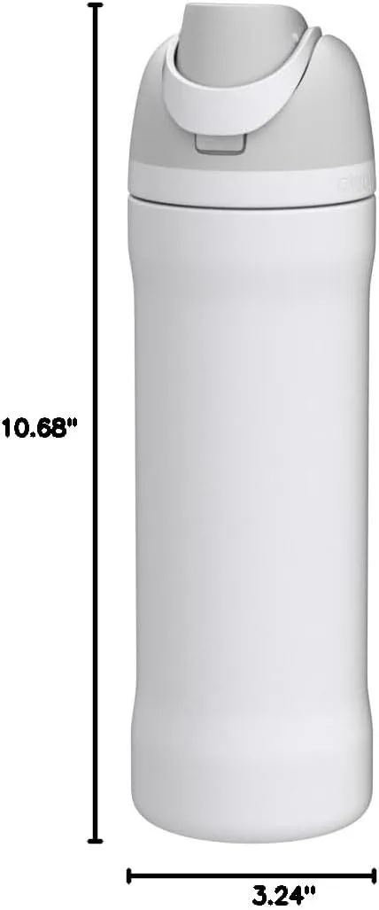 Owala FreeSip Insulated Stainless Steel Water Bottle with Straw for Sports, Travel, and School BPA-Free Sports Water Bottle, 24 oz, Shy Marshmallow