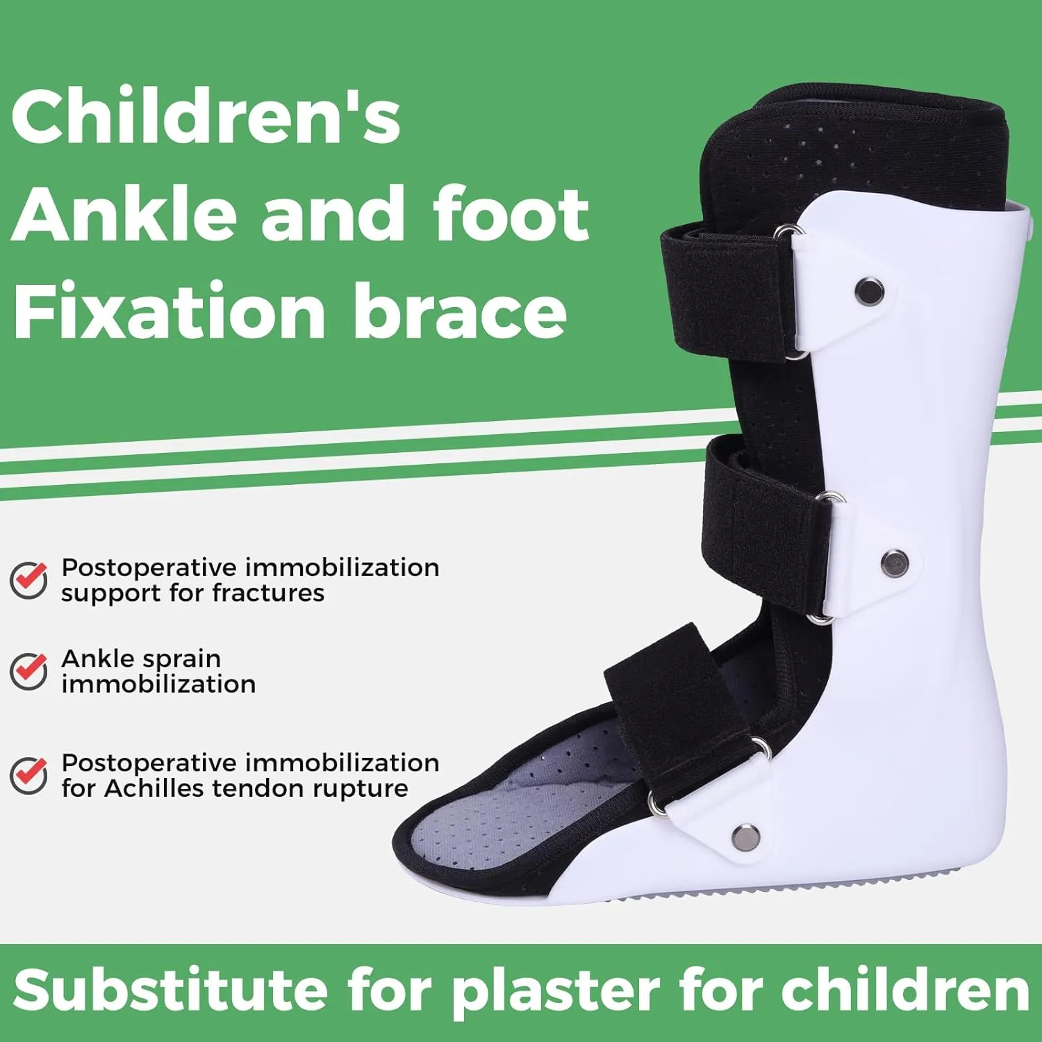 Pediatric Walking Boot For Kids,Fracture Boot for Kids, Orthopedic Support Shoe for Youth Ankle Break Injury, Kid's Stress Metatarsal Bone Fracture, Broken Foot or Toe Recovery Cast, Right(S)
