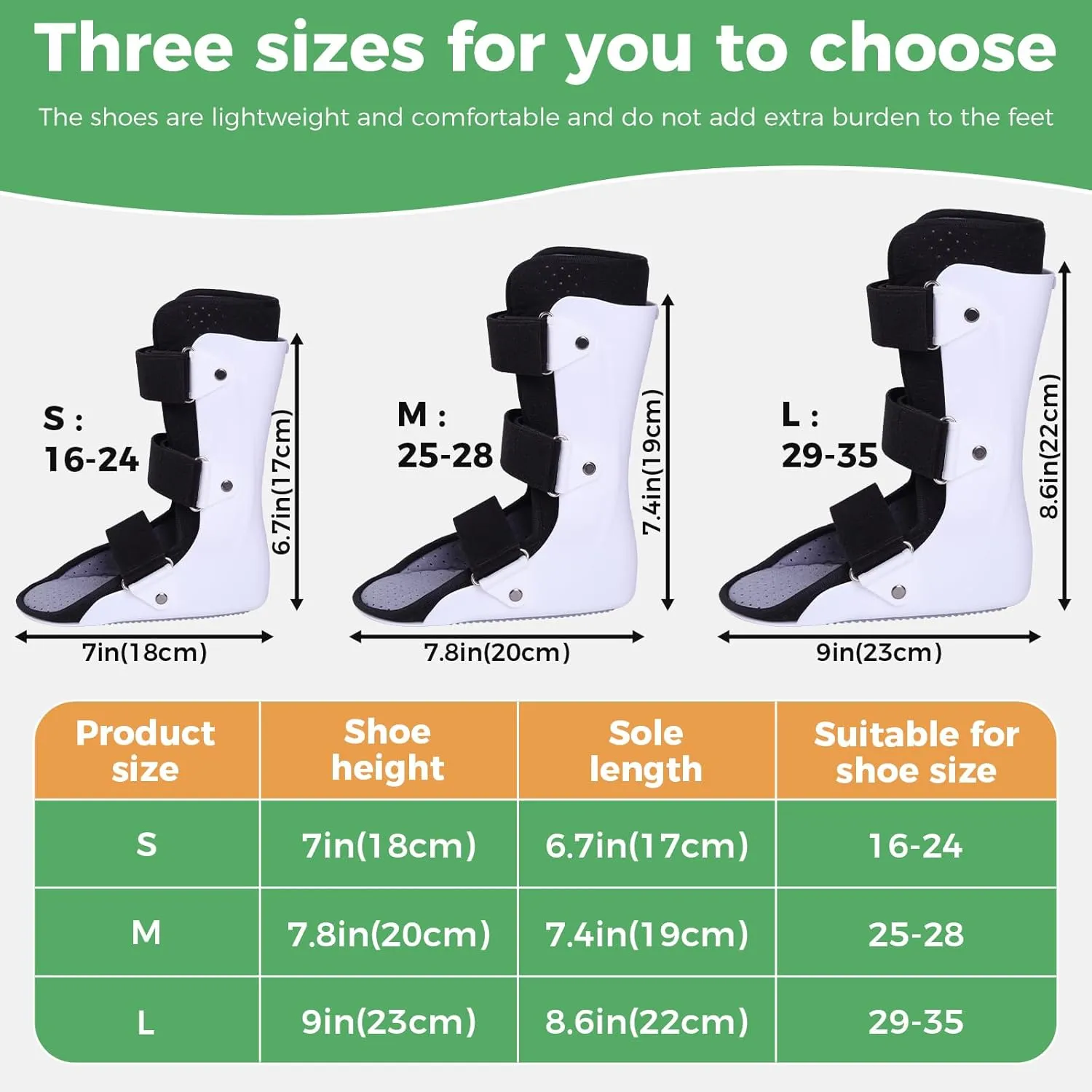 Pediatric Walking Boot For Kids,Fracture Boot for Kids, Orthopedic Support Shoe for Youth Ankle Break Injury, Kid's Stress Metatarsal Bone Fracture, Broken Foot or Toe Recovery Cast, Right(S)