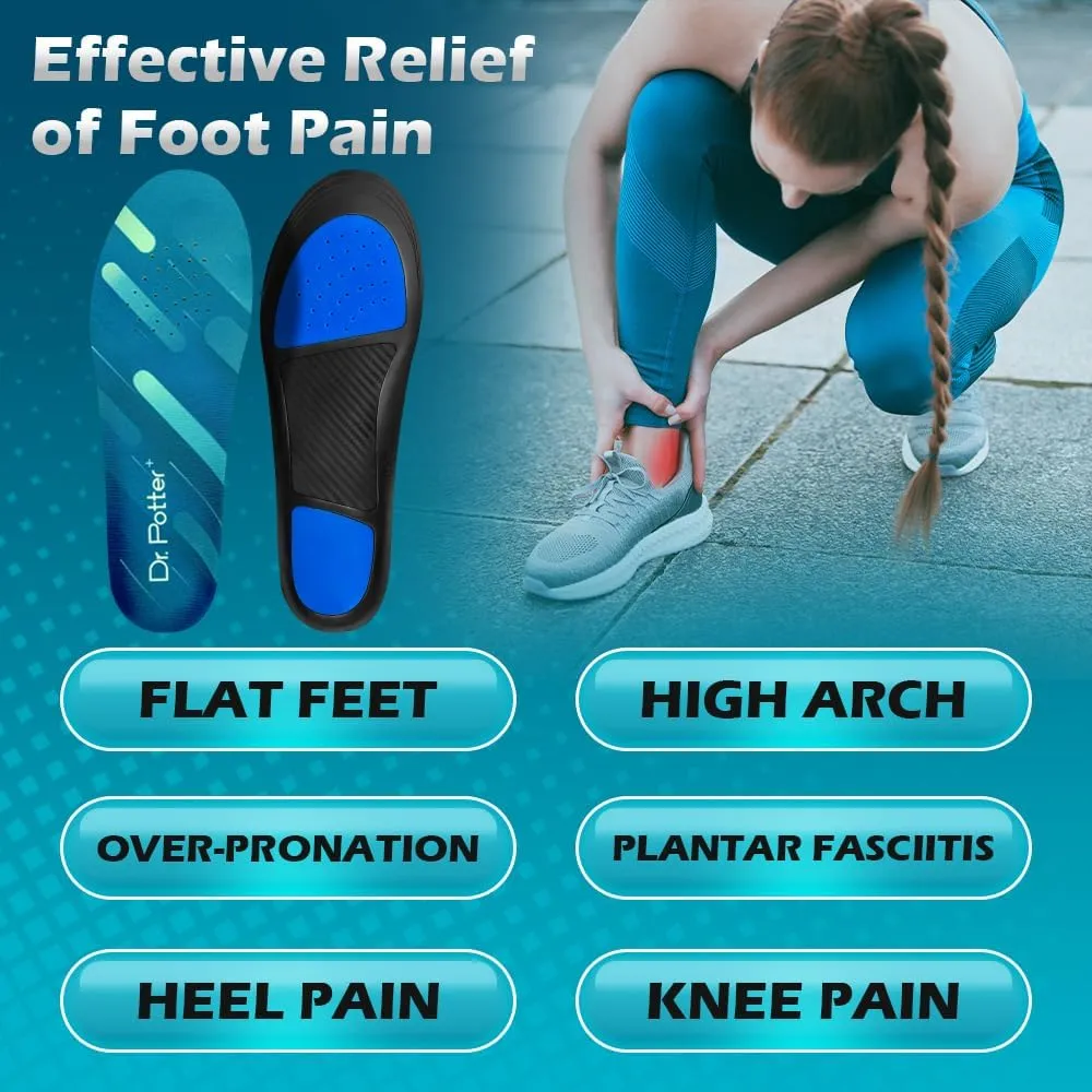 Plantar Fasciitis Insoles, 220 lbs Heavy Duty High Arch Support Inserts, Comfort Orthotics Insoles for Flat Feet and Foot Pain Relief, Work Boot Insoles for Men Women (295MM)