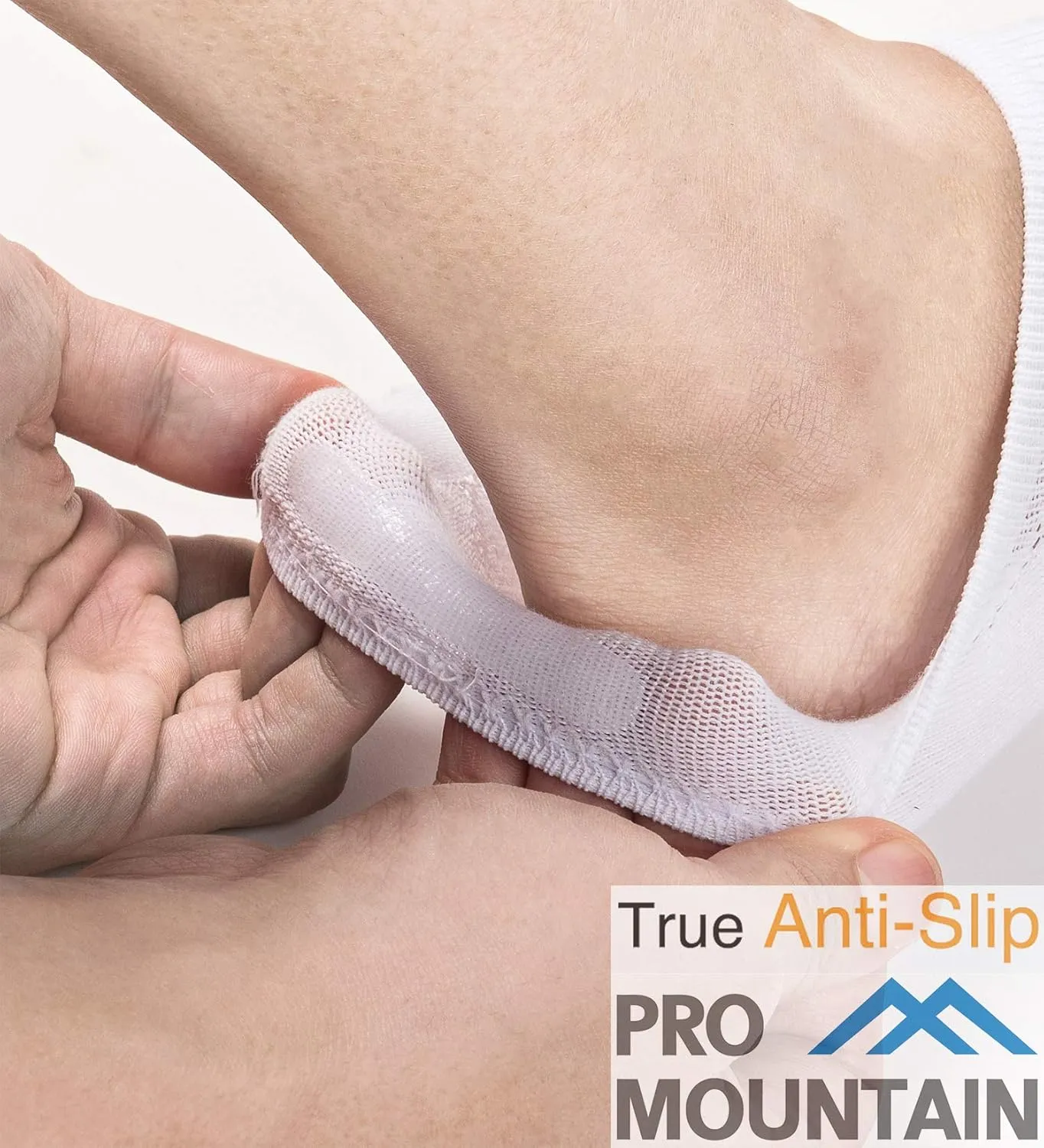 Pro Mountain No Show Socks Wide Toe Box For Health Bunion Unisex Size S to X-Large Cotton Cushion Footies