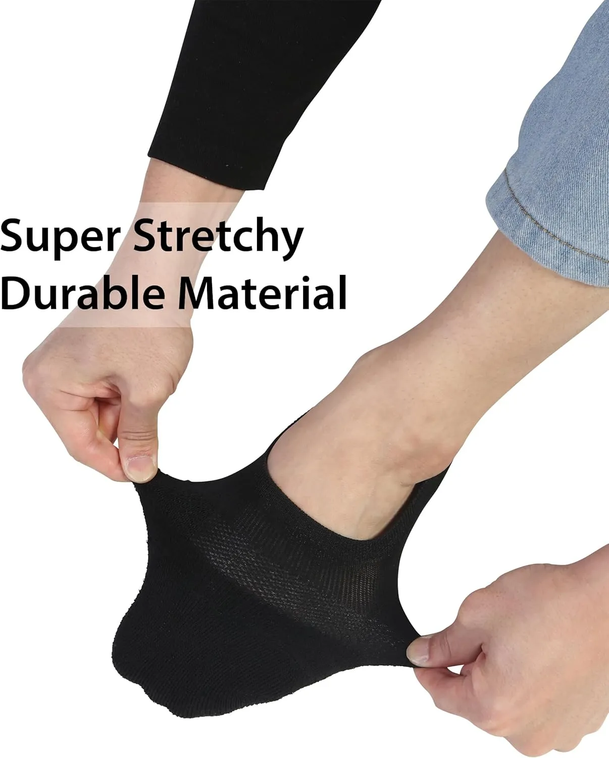 Pro Mountain No Show Socks Wide Toe Box For Health Bunion Unisex Size S to X-Large Cotton Cushion Footies