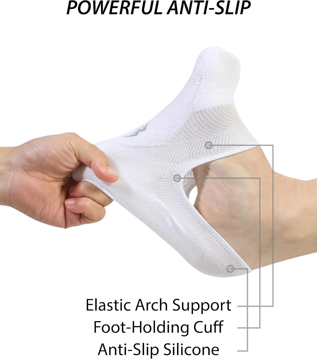 Pro Mountain No Show Socks Wide Toe Box For Health Bunion Unisex Size S to X-Large Cotton Cushion Footies