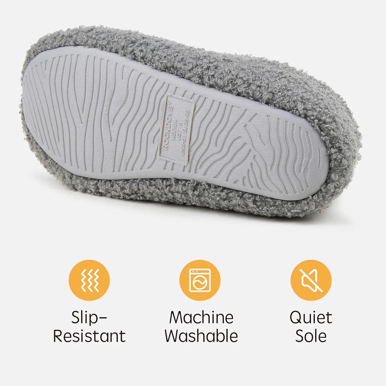 RockDove Women's Teddy Fleece Closed Back Indoor Slipper