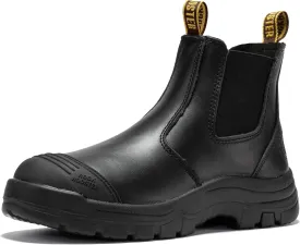 ROCKROOSTER Gammon Men's Slip On Work Boots, 6" Steel Toe Chelsea Work Boots, Toe Cap Oiled Leather Rubber Boots, Arch Support, Coolmax, Comfortable, ASTM F2413-18 Electrical Hazard EH, AK224ST
