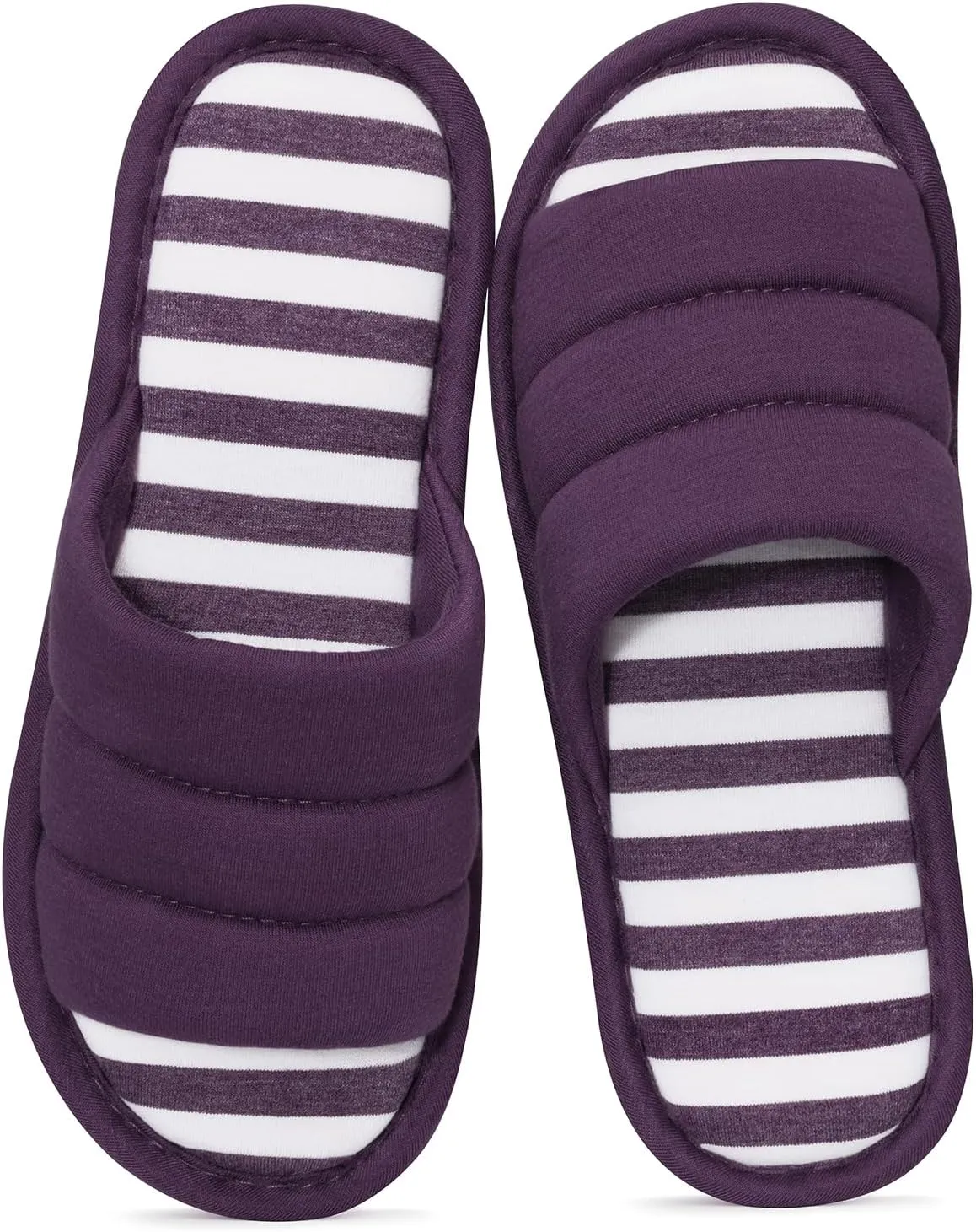 shevalues Open Toe House Slippers for Women Men Soft Cotton Indoor Shoes Memory Foam Slip On bedroom Slippers
