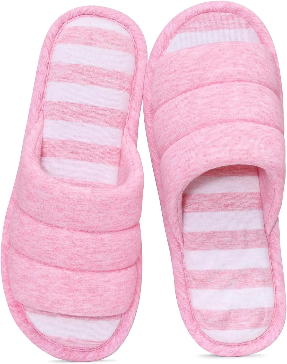 shevalues Open Toe House Slippers for Women Men Soft Cotton Indoor Shoes Memory Foam Slip On bedroom Slippers