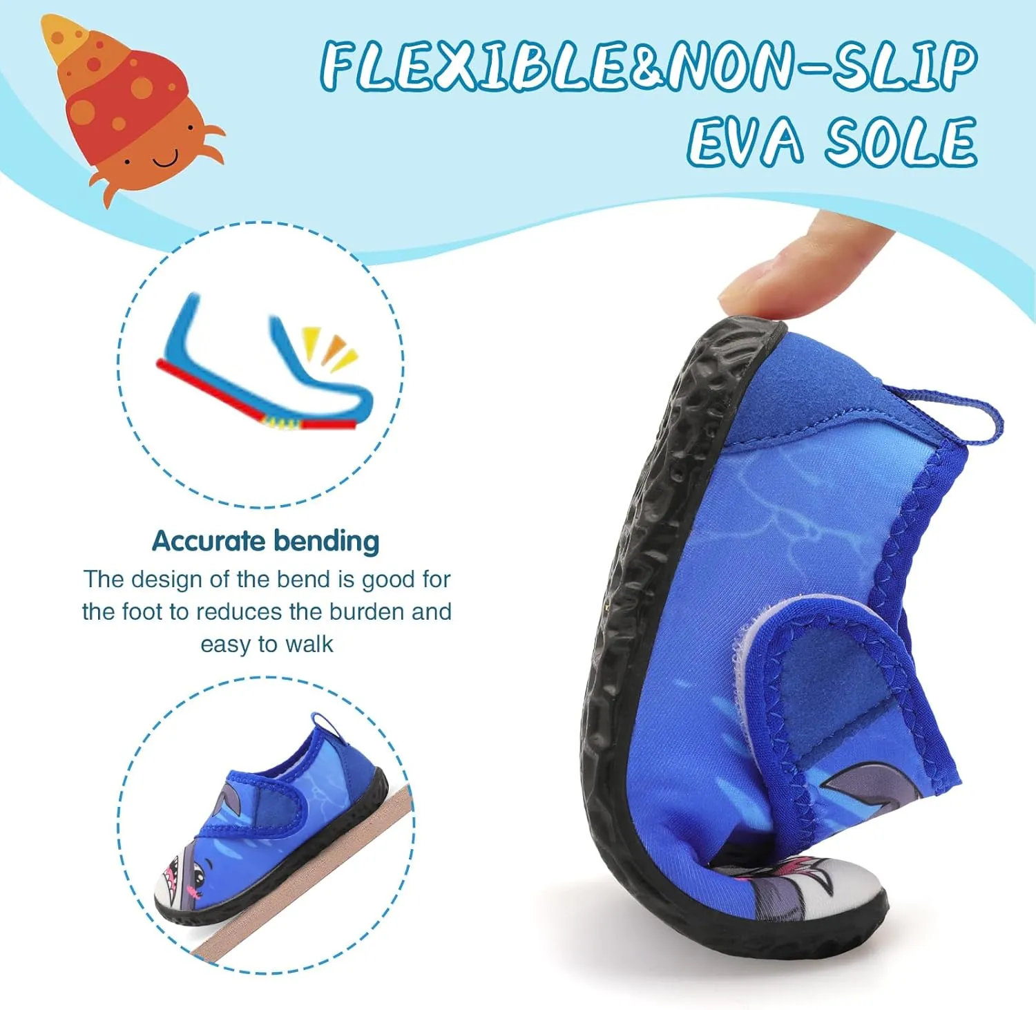 shopUAL Toddler Water Shoes Kids Girls Boys Beach Aqua Socks Skin Barefoot Walking Water Shoes Quick Dry Non-Slip Breathable Swim Pool Surf