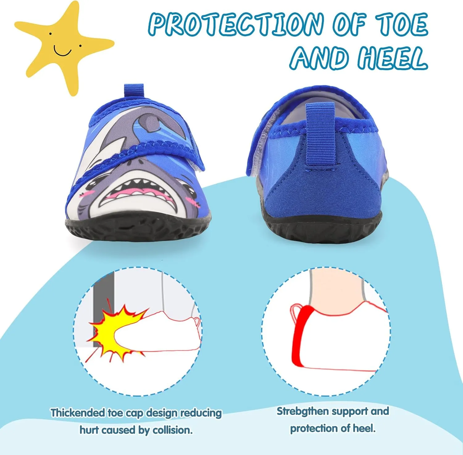shopUAL Toddler Water Shoes Kids Girls Boys Beach Aqua Socks Skin Barefoot Walking Water Shoes Quick Dry Non-Slip Breathable Swim Pool Surf