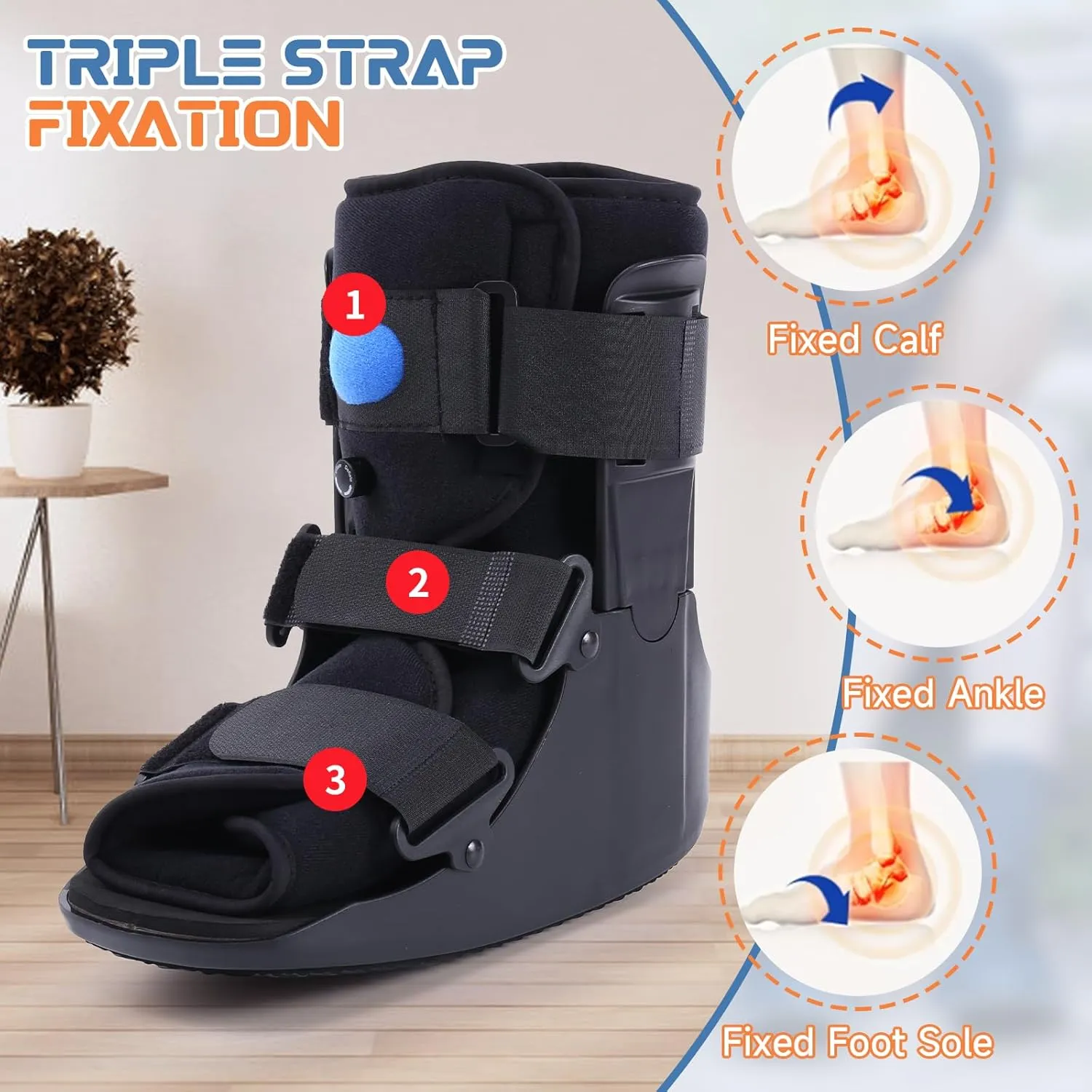 Short Walking Boot Fracture Boot Air Walker Boot for Orthopaedic Boot for Sprained Ankle, Walker Brace for Broken Foot Achilles Tendon Injury (Large)