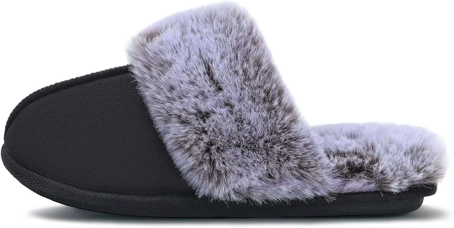 Slippers for Women Indoor,Fluffy Non-Slip Slippers for Men Indoor,Warm Cozy Comfy Ladies Bedroom House slippers for Women